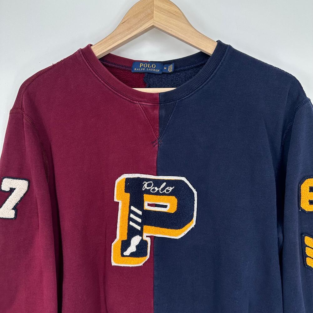 POLO Ralph Lauren Men's Colorblock Fleece Sweatshirt Crewneck Preppy Collegiate - Picture 4 of 11